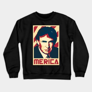 Donald Trump Merica Retro Propaganda Crewneck Sweatshirt